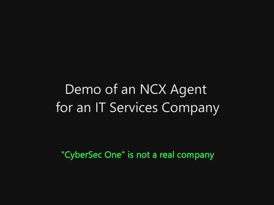 NCX Demo: Client-Facing Cybersecurity Advisor